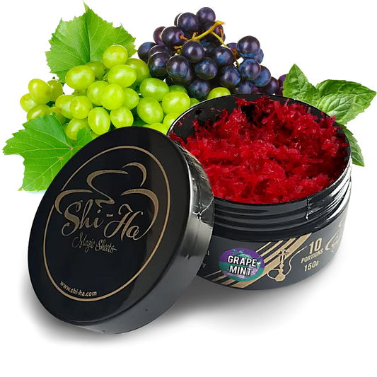 Shi-Ha Grape Mint 150g waterpijptabak zonder nicotine – alternatief voor Al Fakher Grape Mint met druif en munt

