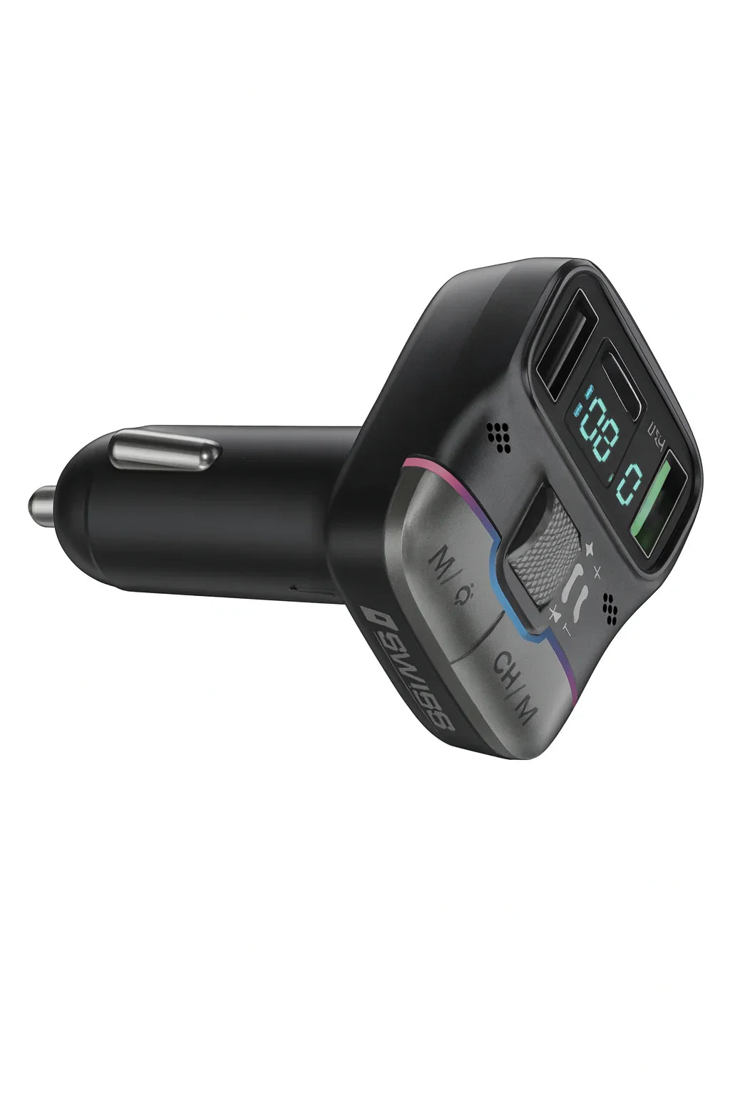 Swiss Wireless Car MP3 Player – Bluetooth FM Transmitter met USB-C & 2 USB Poorten - Shisha Smaak