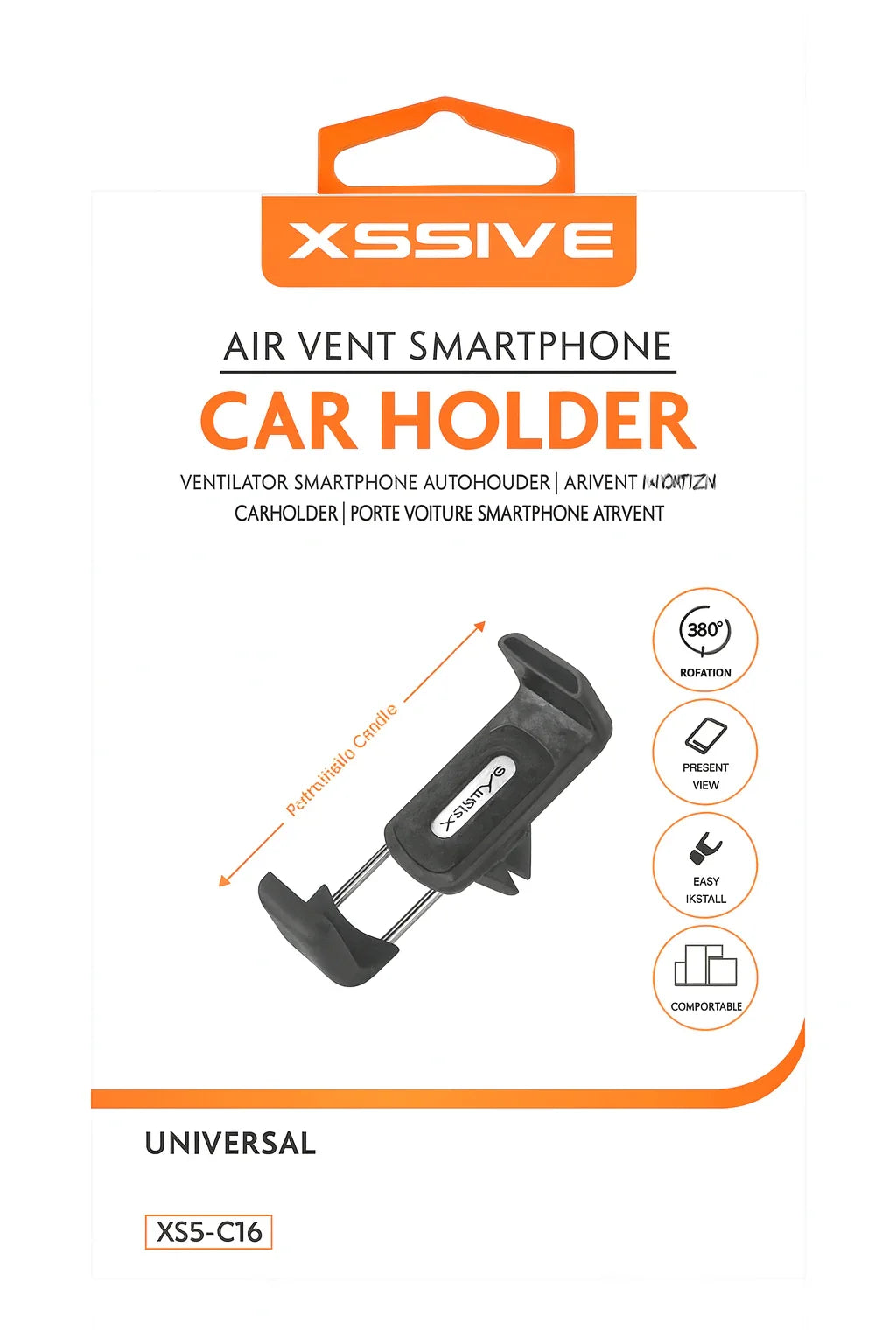 Xssive Universal Air Vent Smartphone Car Holder – Telefoonhouder voor in de Auto - Shisha Smaak