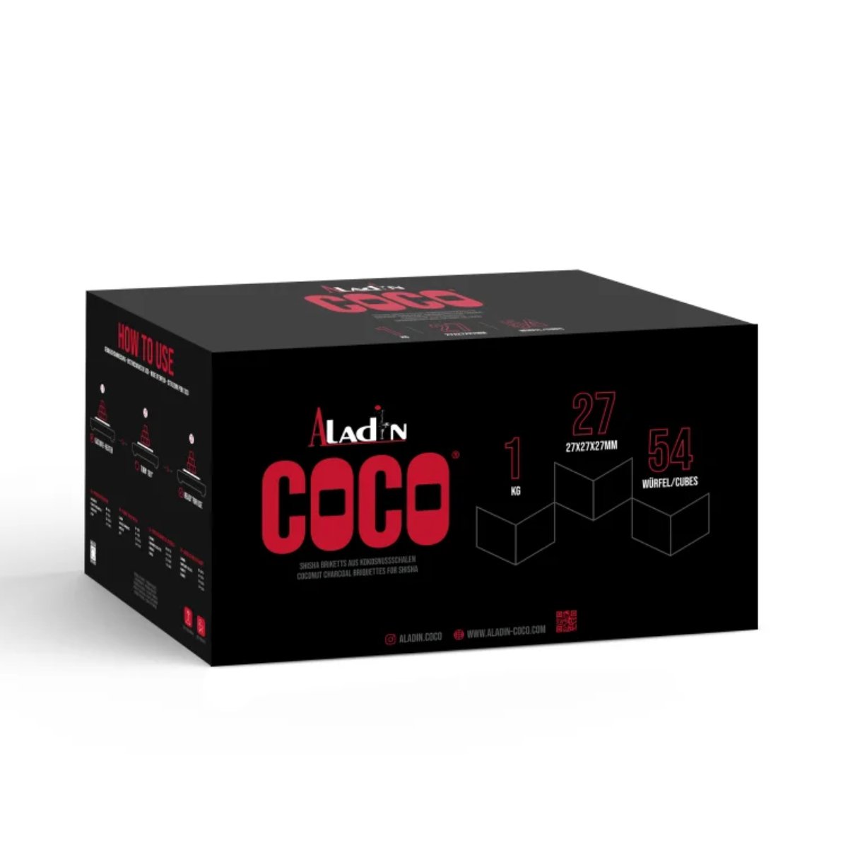 Aladin Coco 27MM Shisha Kolen 1KG – Premium Natuurlijke Waterpijp Kolen