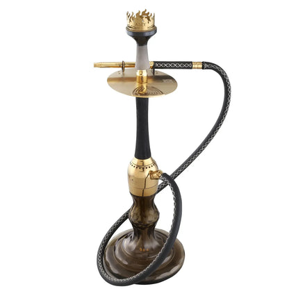Amir’s INDI V3.0 handgemaakte shisha van rvs met glazen bowl en luxe afwerking in leer of Hawaiian Mango hout