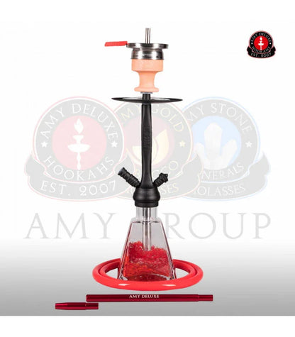 Amy Deluxe 038 I Need You shisha rood glas met RVS kolom 43 cm