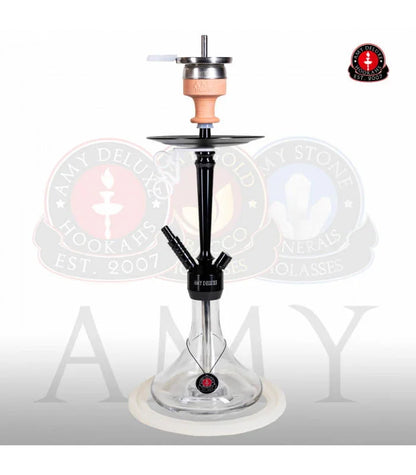 Amy Deluxe 066.02 Alu S - transparant en zwart shisha of waterpijp op ShishaSmaak