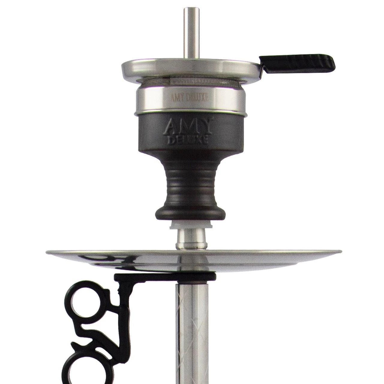 Close-up van roestvrijstalen schacht van Amy Deluxe SS23.02 Zwart