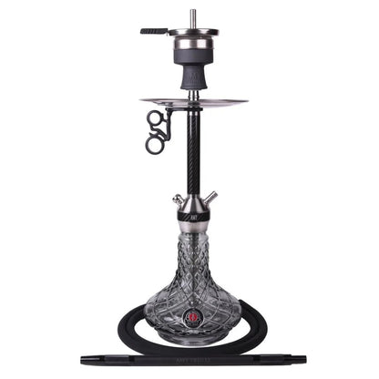 Amy Deluxe SS32.02 BK shisha met carbon afwerking en complete set voor soepele rookervaring