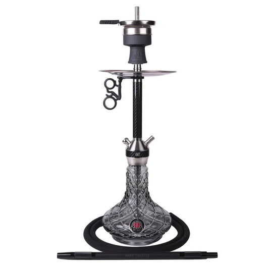 Amy Deluxe SS32.02 BK shisha met carbon afwerking en complete set voor soepele rookervaring