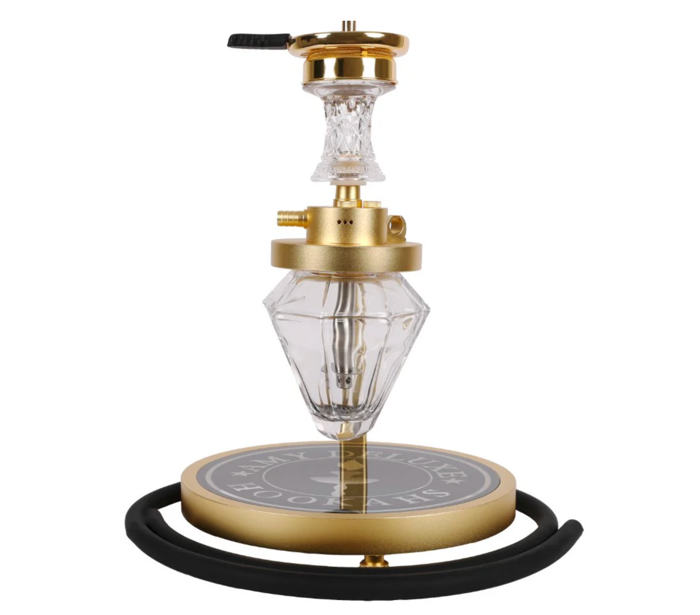 Amy Deluxe SUS 1500 waterpijp met zwevende diamond bowl en luxe shisha design 44cm hoog