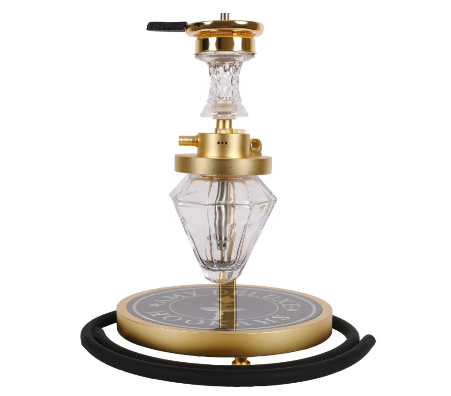 Amy Deluxe SUS 1500 waterpijp met zwevende diamond bowl en luxe shisha design 44cm hoog