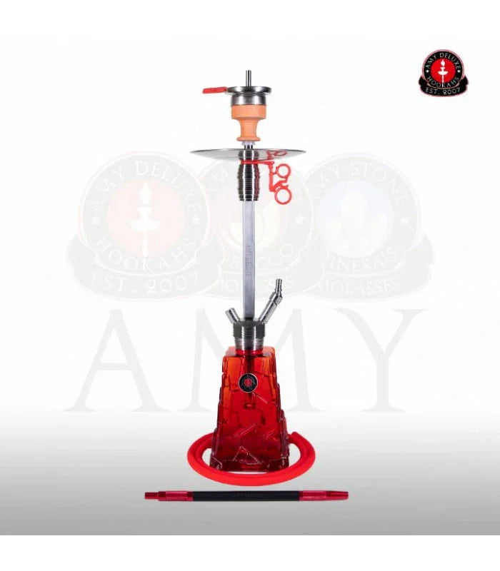 Amy Deluxe SS18.01 Crystalica waterpijp met rode kristallen vaas