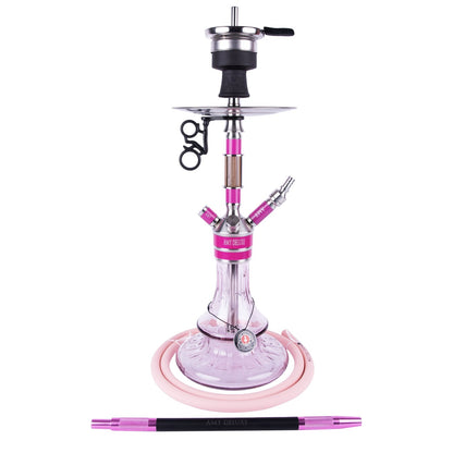 Amy Deluxe Carbonica Solid S Pink Roze shisha 60 cm compleet set met bowl, slang en accessoires