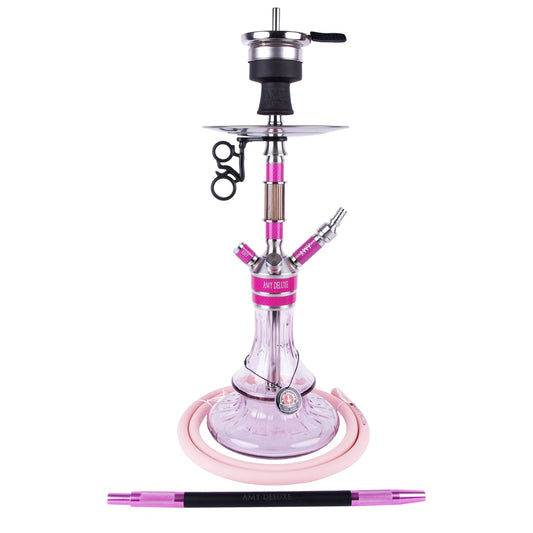 Amy Deluxe Carbonica Solid S Pink Roze shisha 60 cm compleet set met bowl, slang en accessoires