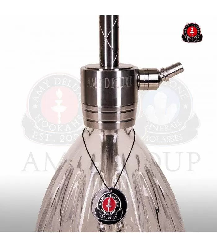 Amy Deluxe SS23.02 Signature S – Luxe RVS Waterpijp met Steen Tabakskop - Shisha Smaak