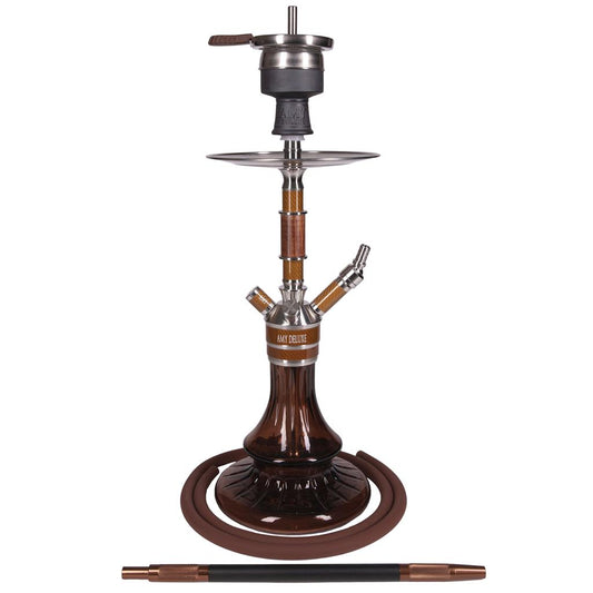 amy deluxe ss26.02 carbonica solid s bruin shisha 60cm compleet set met bowl, slang en accessoires