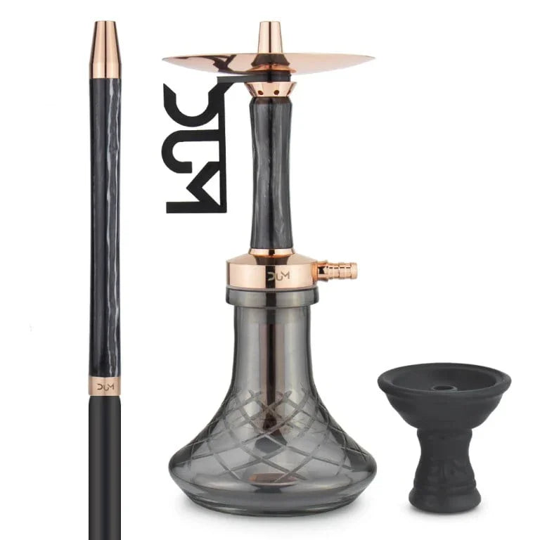 Dum SS78 Samara Rainbow & Gold shisha met glanzende glazen vaas