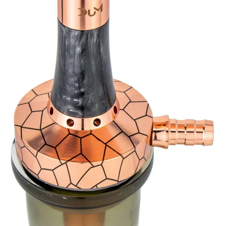 Dum SS68 Kazan Small Black Gold waterpijp met gouden rookkolom