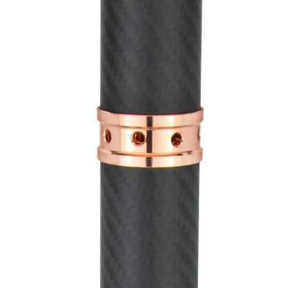 Dum SS71 Big Buffer Gold waterpijp met zwarte RVS zuil