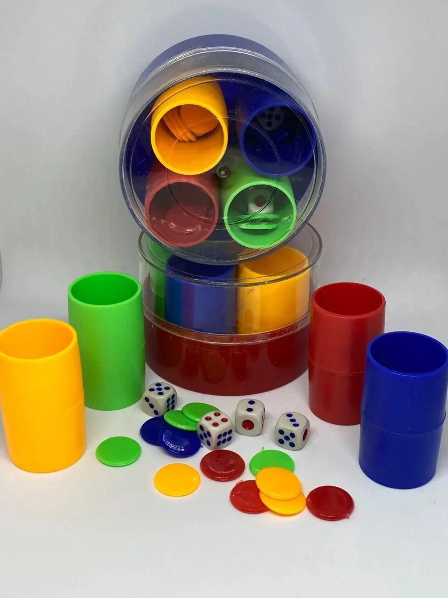 Glazen bordspel 44 cm met fiches en dobbelsteen compleet set