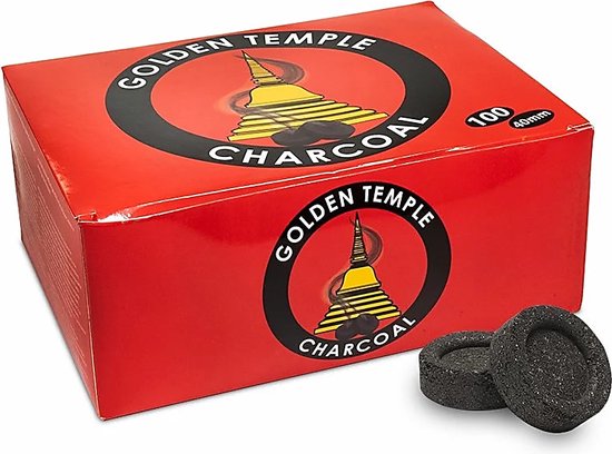 Golden Temple Houtskool Tabletten – 4cm – 100 stuks