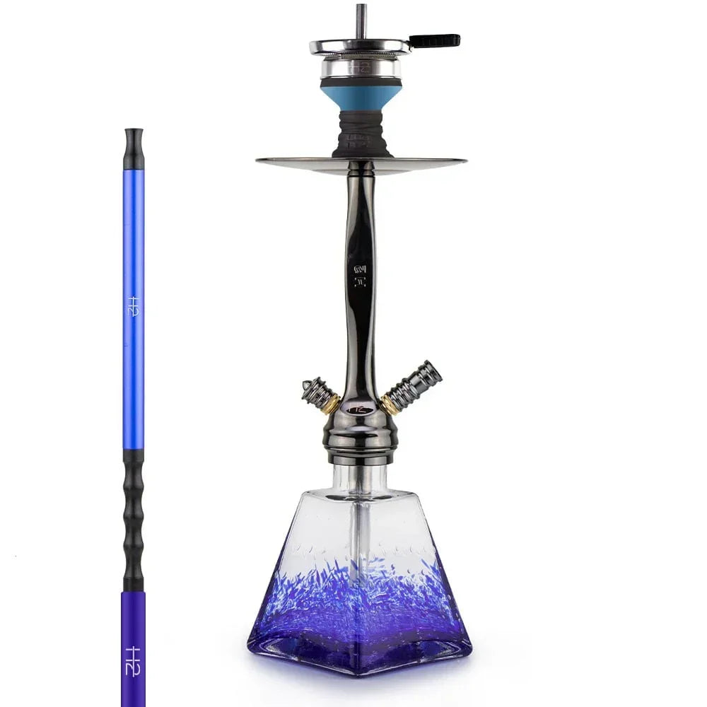H2 038 We Can Do It blauwe waterpijp – luxe compacte shisha met hot screen
