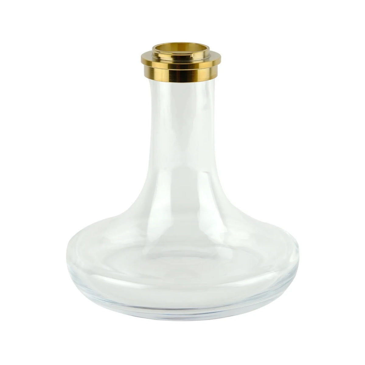 Clear glass base of the Oduman Infinity with a gold screw rim