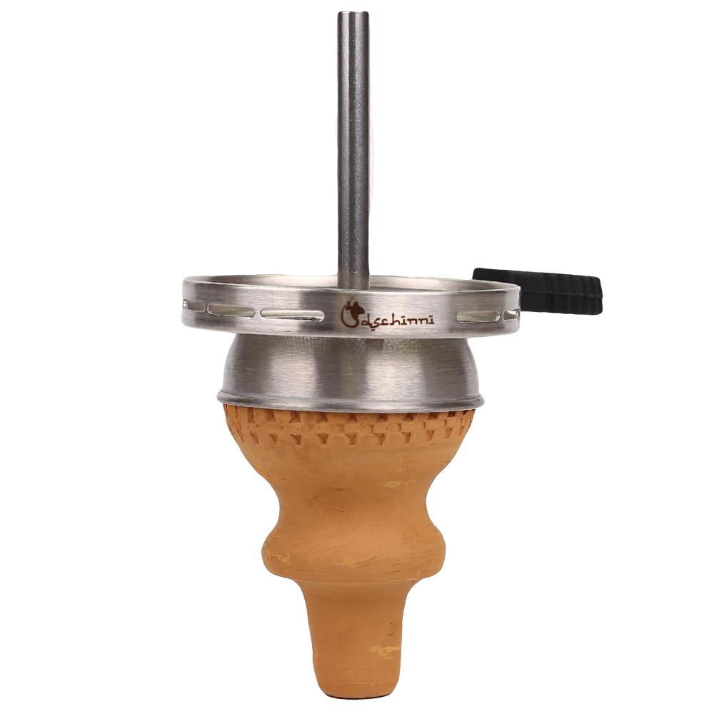 Insteek tabakskop set (Tonkopf) van natuurklei met roestvrijstalen hotscreen voor shisha