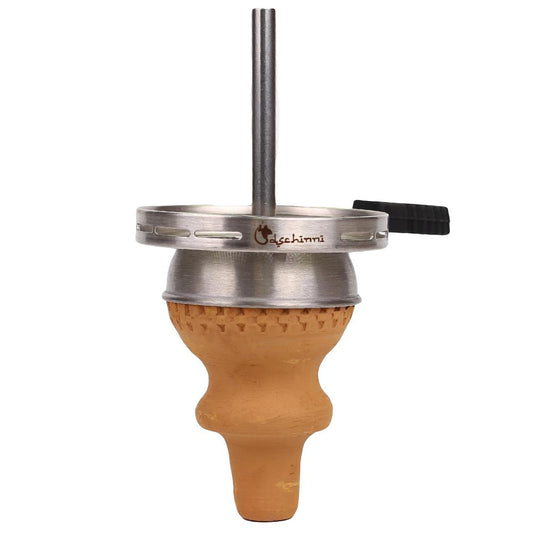 Insteek tabakskop set (Tonkopf) van natuurklei met roestvrijstalen hotscreen voor shisha
