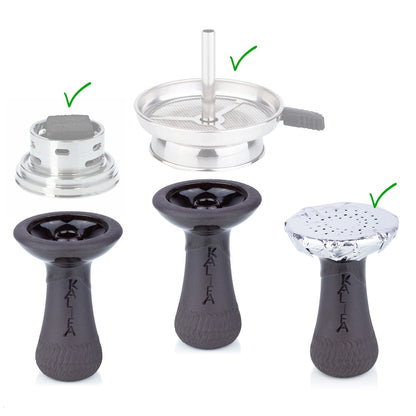 Kalifa Mini Neptun – compacte phunnel shisha tabakskop in blauw-groene tinten, handgemaakt in Duitsland