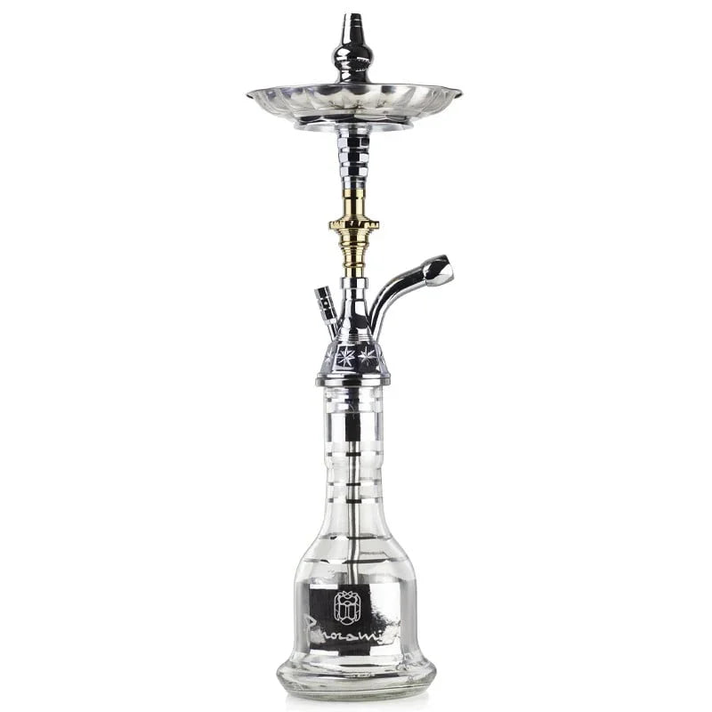 Khan Al Khalily Panoramix B zilveren waterpijp vaas voor 70cm shisha