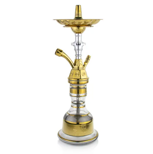 Khan Panoramix-S Gold shisha – luxe waterpijp met gouden afwerking