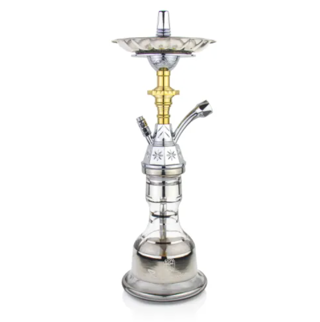 Khan Panoramix-S Silver shisha waterpijp – luxe zilveren design