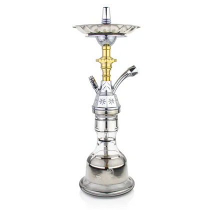 Khan Panoramix-S Silver shisha waterpijp – luxe zilveren design