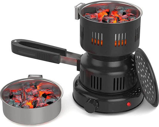 650W zwarte kolenbrander – compact en snel voor waterpijp en BBQ
