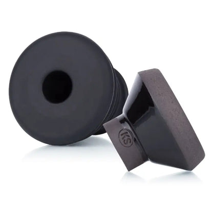 KS APPO Silko Shiny Black – innovatieve shisha kop met geïntegreerde melassevanger, compatibel met diverse hotscreens.