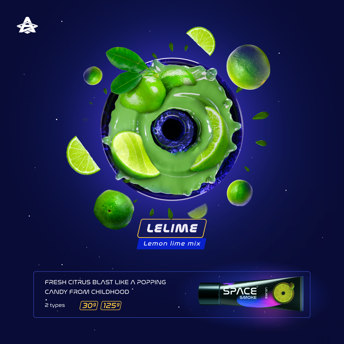 Space Smoke LeLime 125Gr - Shisha Smaak