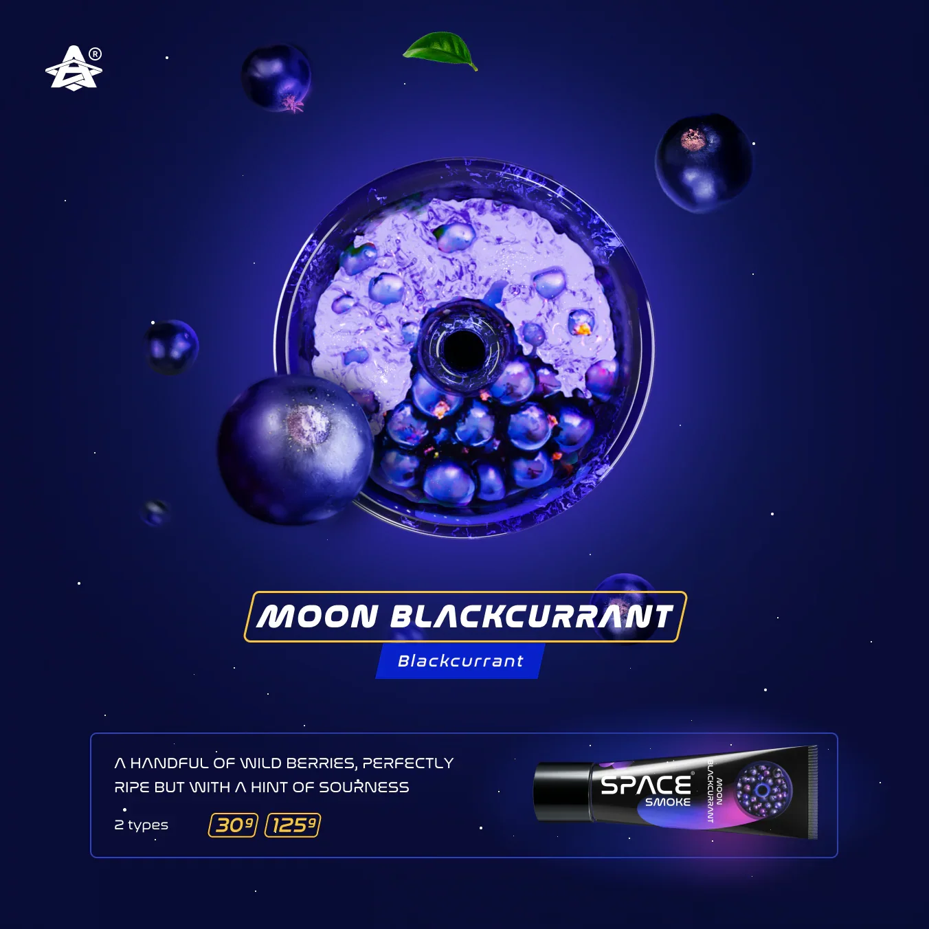 Space Smoke Moon BlackCurrant 125Gr - Shisha Smaak