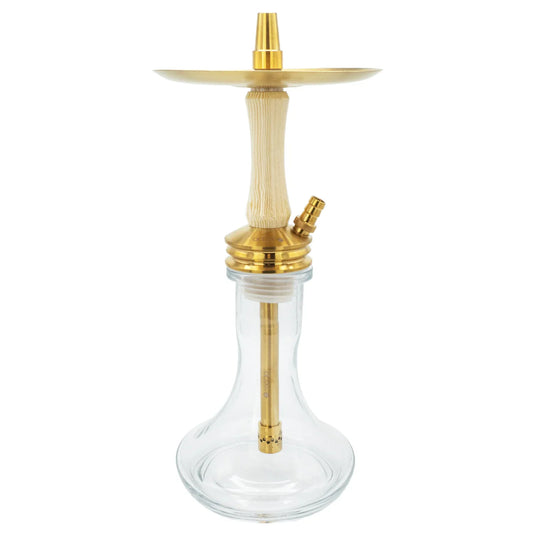 Ocean Kaif S Gold White Wood – Exclusieve Waterpijp met Luxe Houten Afwerking & Goudaccenten - Shisha Smaak