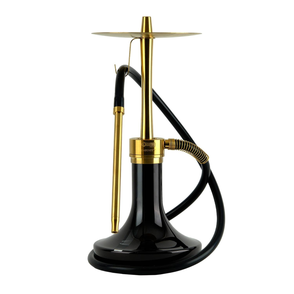Oduman Infinity Zwart/Goud – luxe RVS shisha waterpijp met titanium coating en diffuser