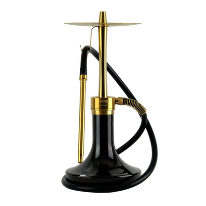 Oduman Infinity Zwart/Goud – luxe RVS shisha waterpijp met titanium coating en diffuser
