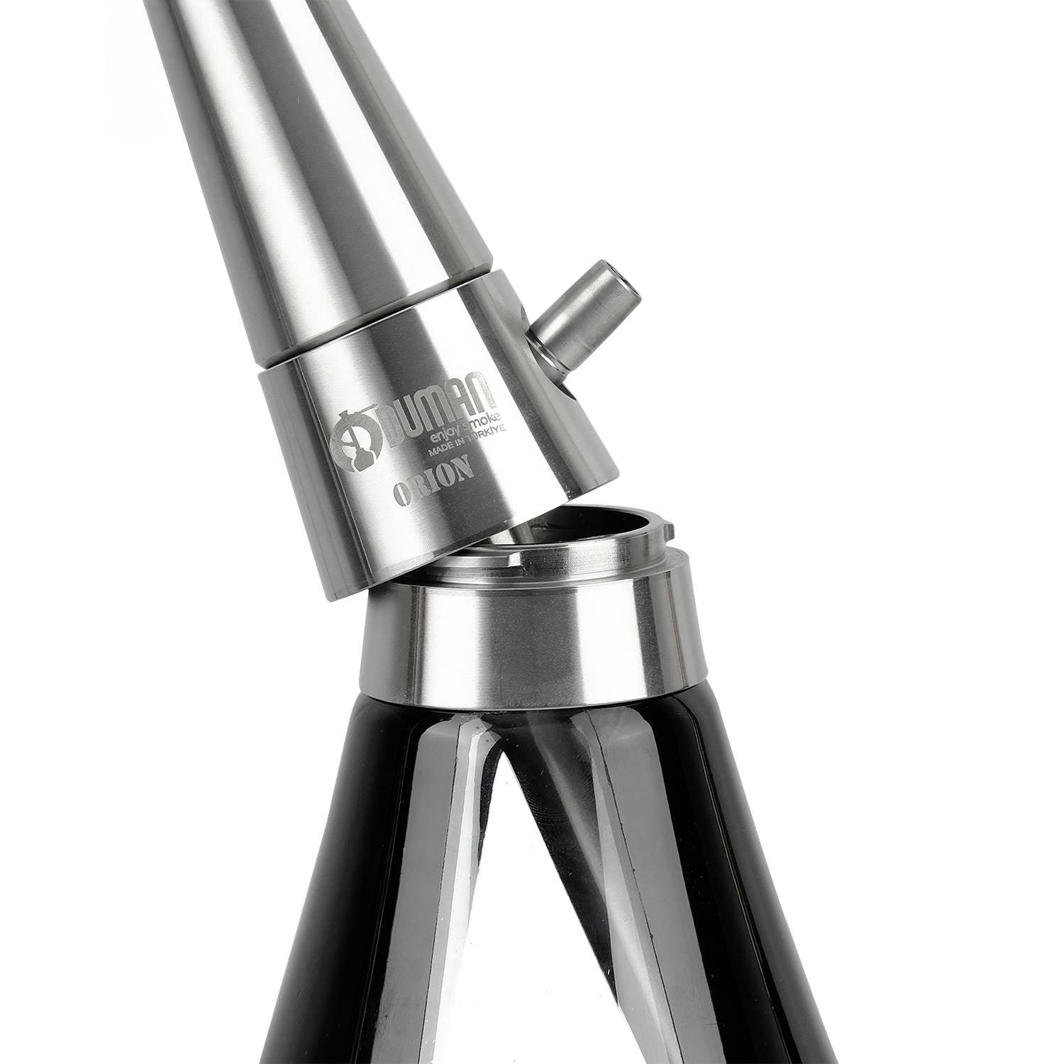 Luxe Oduman Orion waterpijp met silver body en black glass vaas