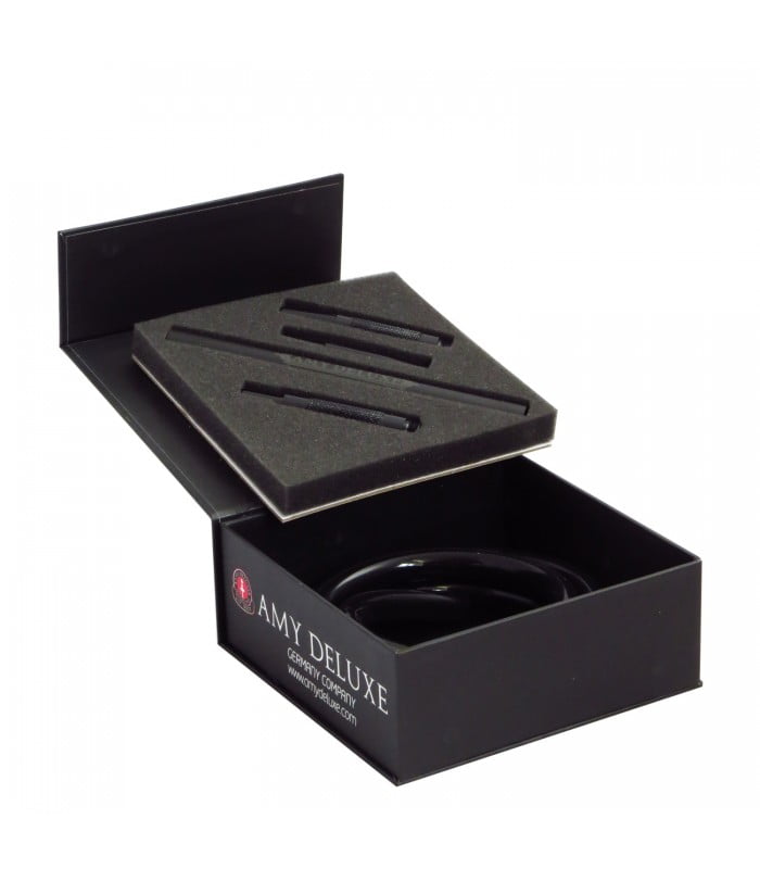 Amy Deluxe Siliconen Slang Aluminium Mondstuk S238 Zwart - Shisha Smaak