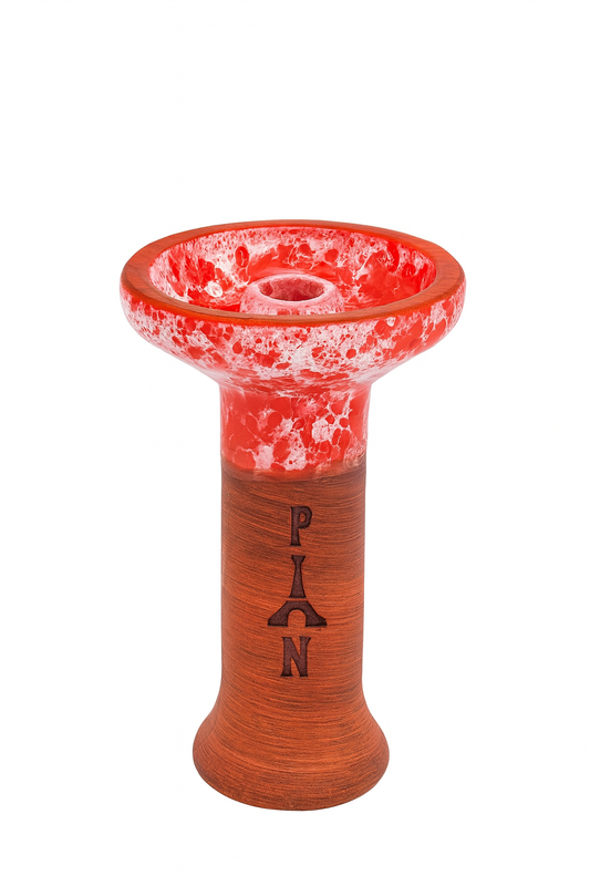 Panama phunnel tabakskop rood keramiek glanzend met premium afwerking voor shisha