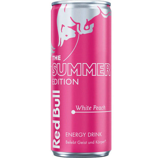 Red Bull White Peach Edition – 250ml | Verfijnde Witte Perziksmaak & Energieboost