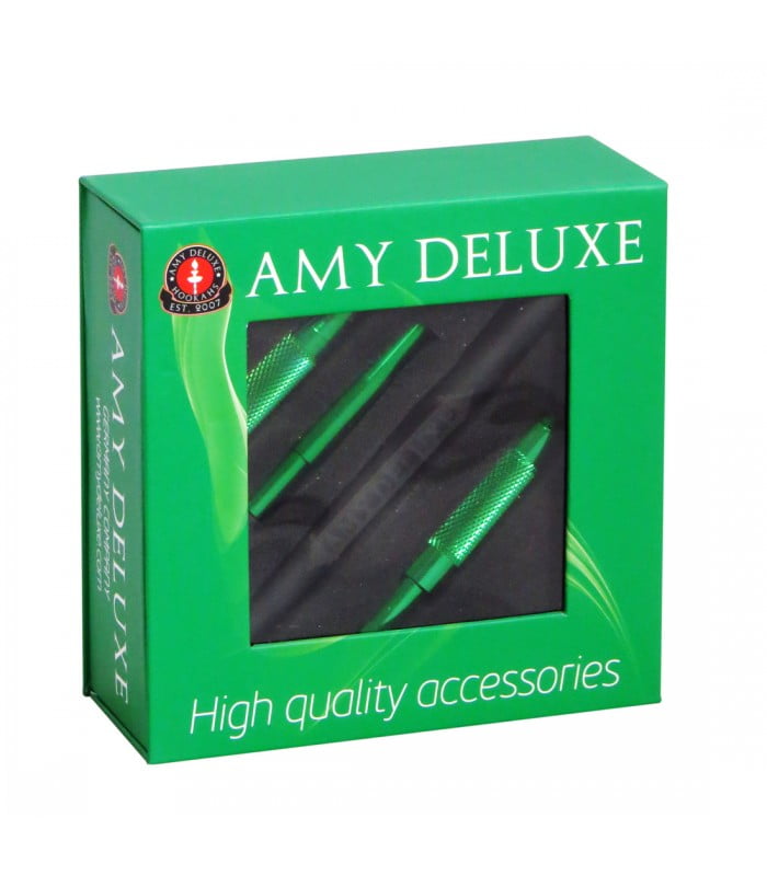 Amy Deluxe Siliconen Slang Aluminium Mondstuk S238 Groen - Shisha Smaak