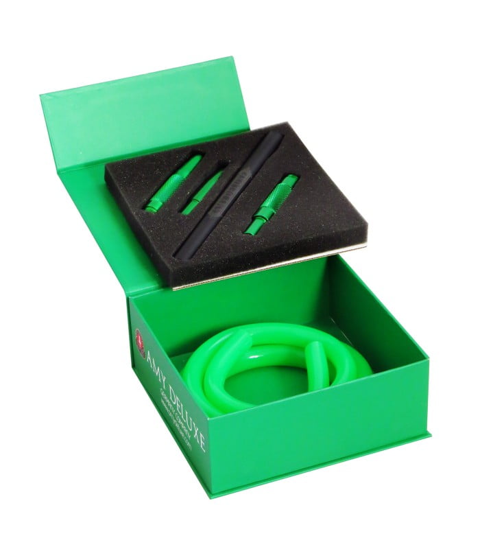 Amy Deluxe Siliconen Slang Aluminium Mondstuk S238 Groen - Shisha Smaak