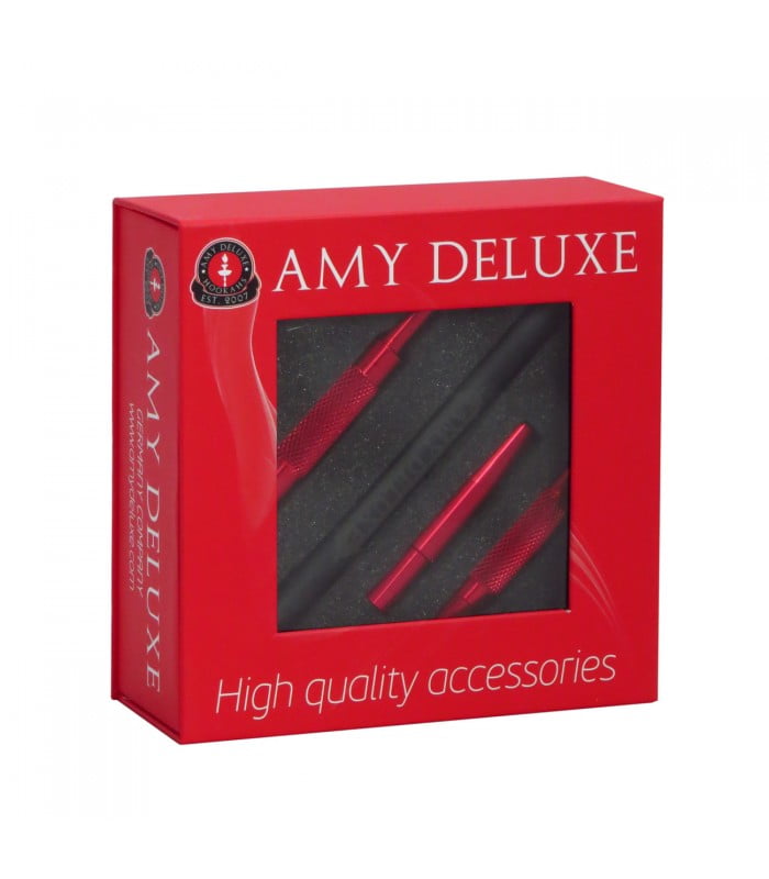Amy Deluxe Siliconen Slang Aluminium Mondstuk S238 Rood - Shisha Smaak