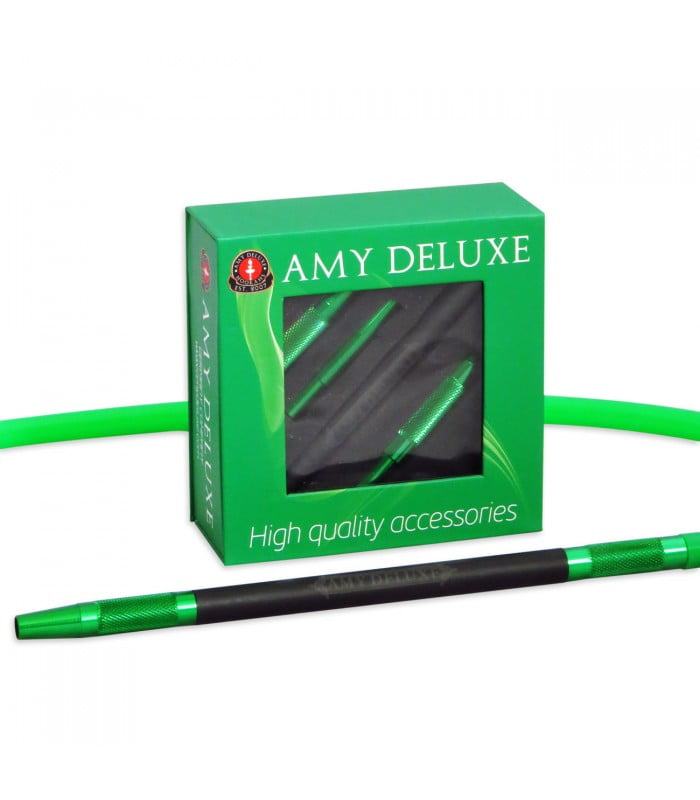 Amy Deluxe Siliconen Slang Aluminium Mondstuk S238 Groen - Shisha Smaak