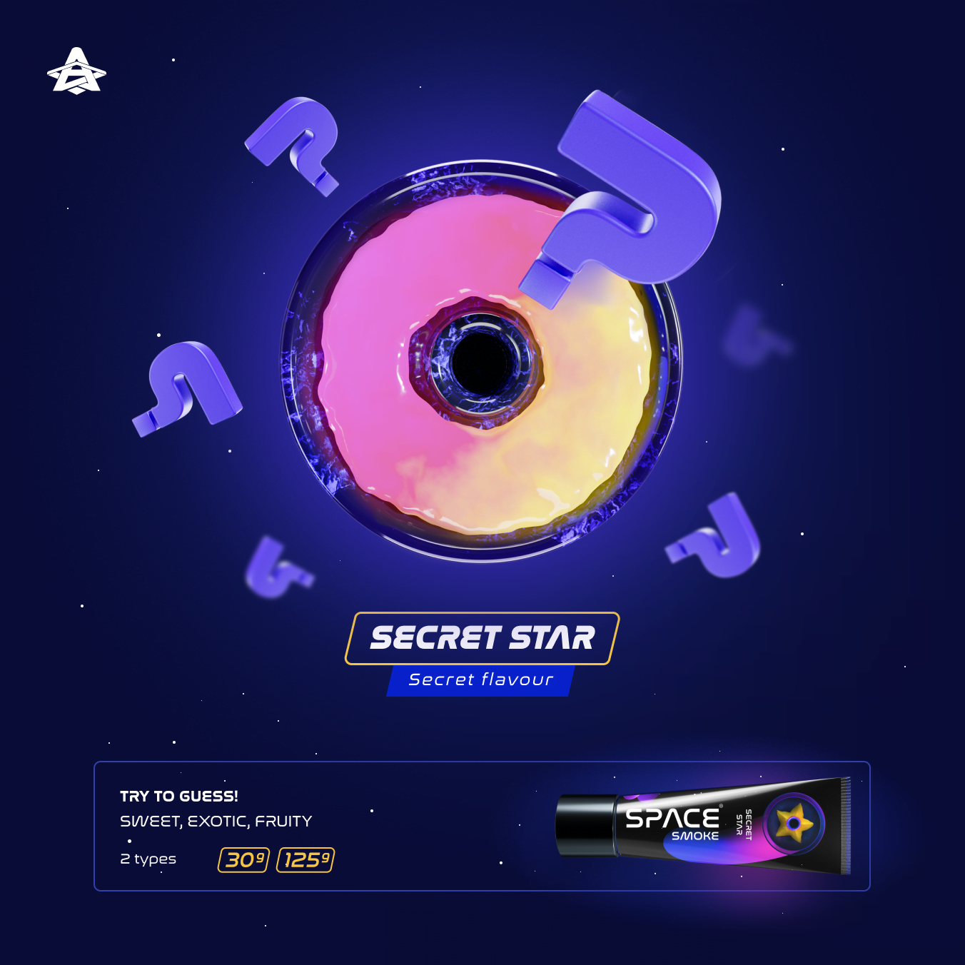 Space Smoke Secret Star 125Gr - Shisha Smaak