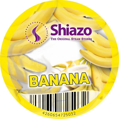 Label of the Shiazo Banana showing yellow bananas on the lid of the jar