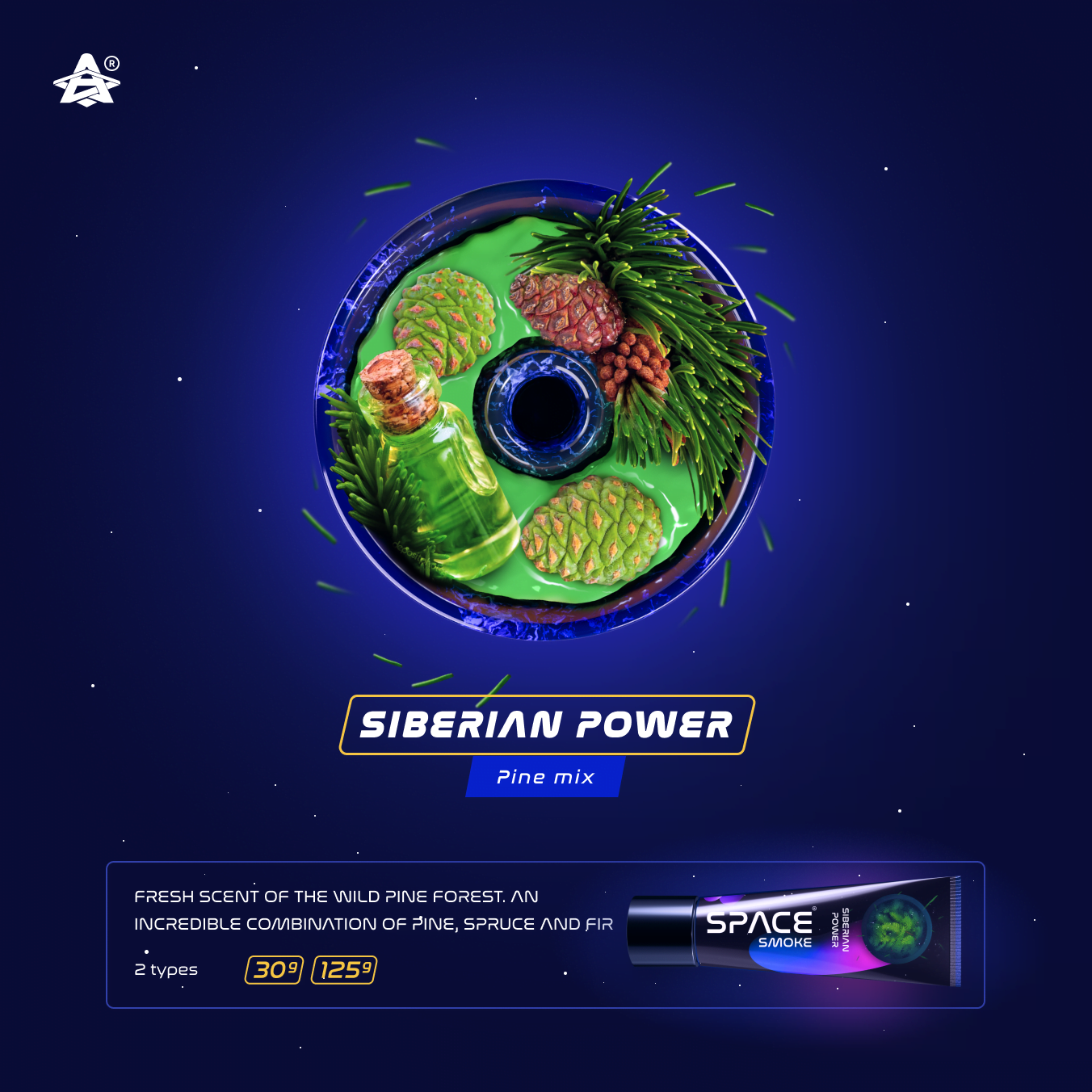 Space Smoke Siberian Power 125Gr - Shisha Smaak