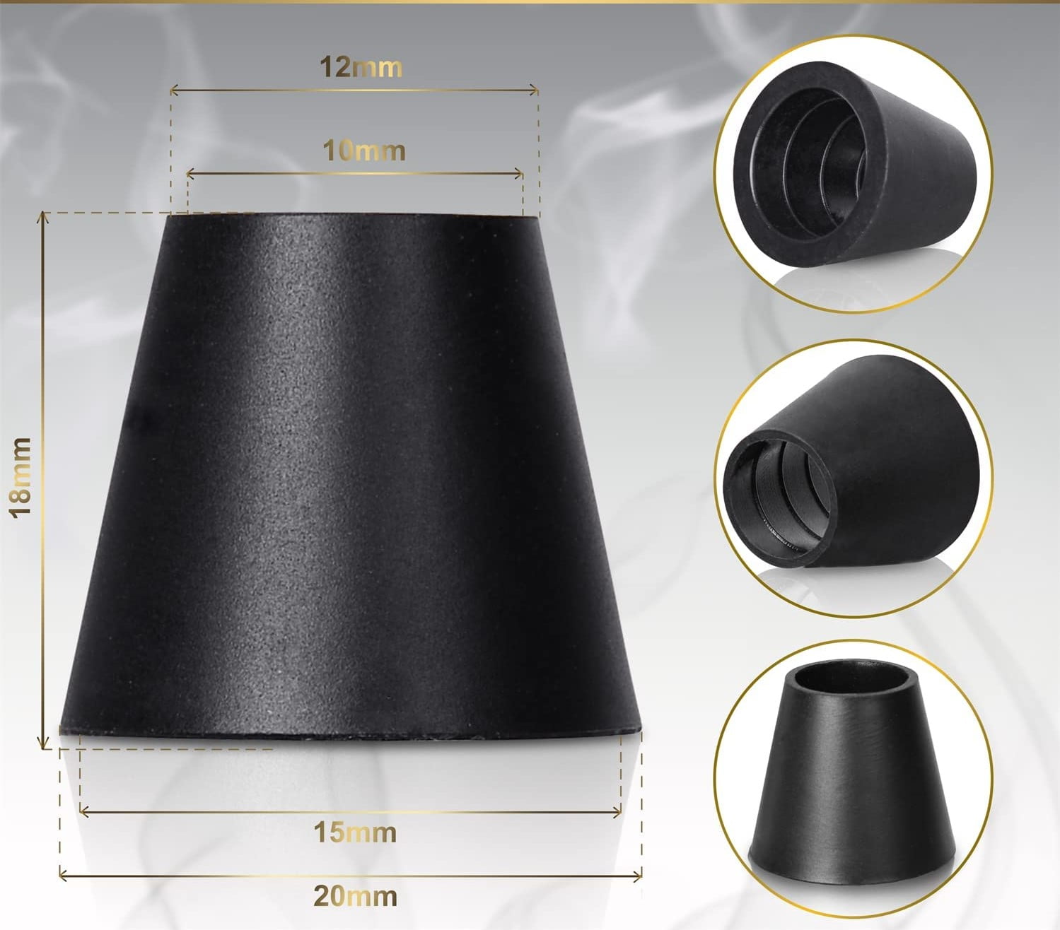 Slangpoort Rubber Zwart - Shisha Smaak